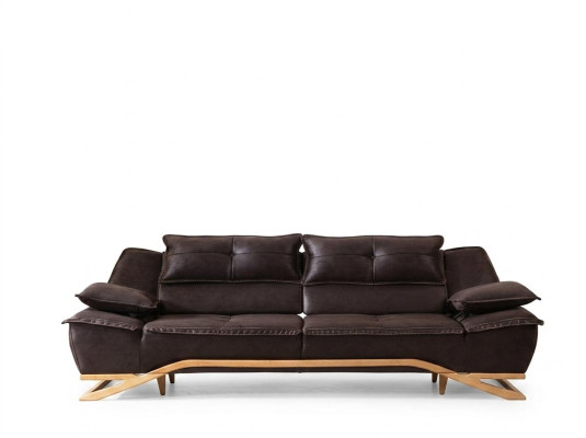 Couch Three-Seater Fabric Sofa Design Sofa Three-Seater Upholstered Sofa Black