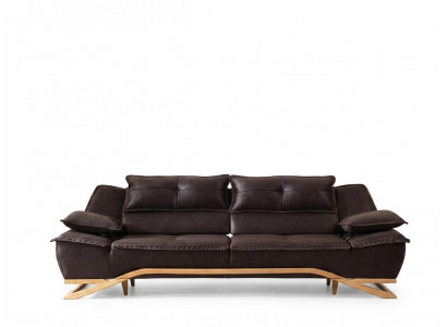 Couch Three-Seater Fabric Sofa Design Sofa Three-Seater Upholstered Sofa Black
