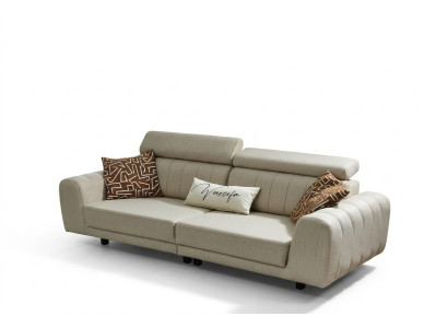 Fabric sofa couch three-seater design sofa 3-seater upholstered sofa beige