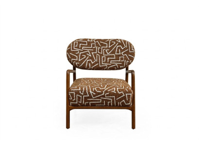 Armchair Wing Chair Upholstered 1-Seater Brown Fabric Armchair Upholstered Chair