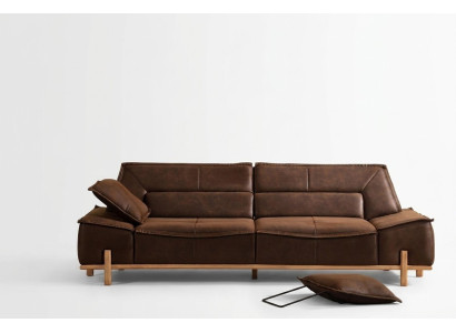 Fabric sofa three-seater sofa upholstered sofa brown fabric modern