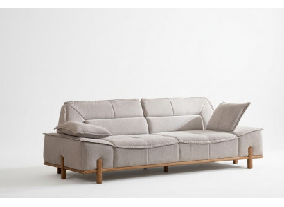 Three-seater couch fabric sofa seat upholstered sofa fabric modern gray