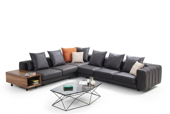 Corner set L-shaped corner sofa upholstered sofa fabric sofa couch gray sofa table