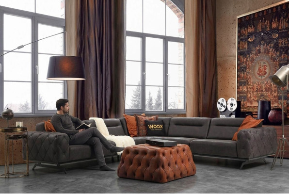Corner set fabric sofa corner sofa L-shaped couch gray sofa upholstered sofa furniture