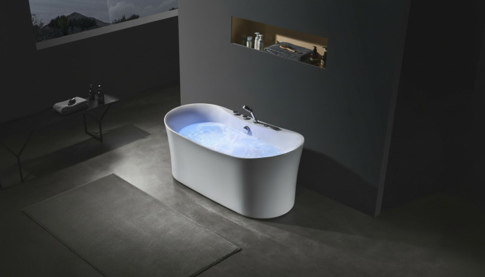 Acrylic whirlpool tub indoor whirlpool bathtub home spa white