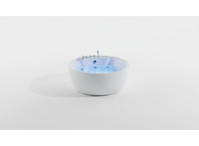 Round Bathtub Whirlpool Tub Relaxation Spa Tubs White 150cm Bubble Massage Jets