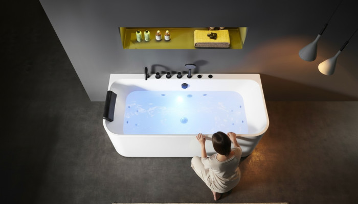 Acrylic Whirlpool Indoor Whirlpool Bathtub Home Spa White