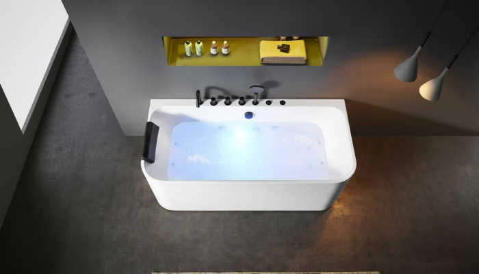 Acrylic Whirlpool Indoor Whirlpool Bathtub Home Spa White
