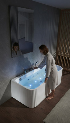 whirlpool bathtub massage jets LED ergonomic relaxation tub