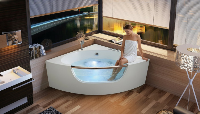Corner bathtub corner whirlpool relax tub spa indoor bathtub.