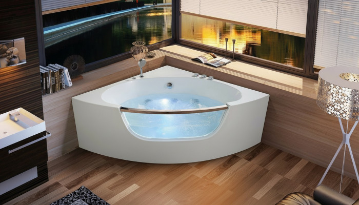 Corner bathtub corner whirlpool relax tub spa indoor bathtub.