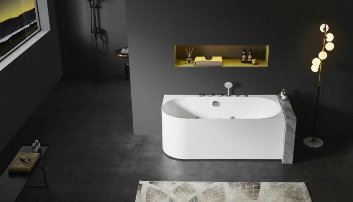Acrylic Whirl Tub Indoor Whirlpool Bathtub Home Spa White