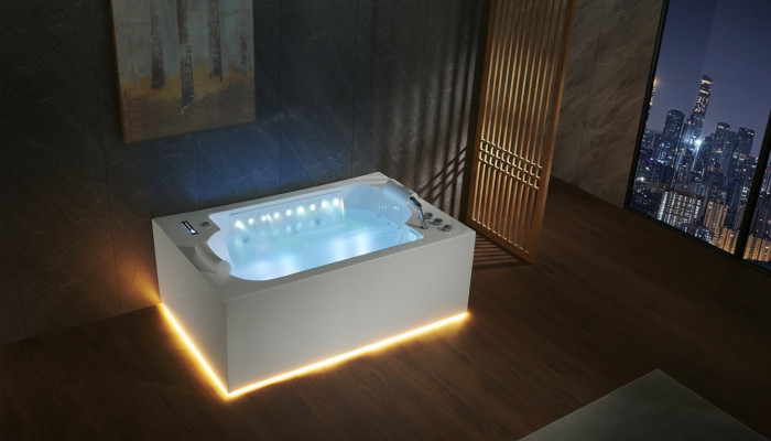 Bathtub Tub Indoor Whirlpool Bathtub Spa Tub LED 180x120
