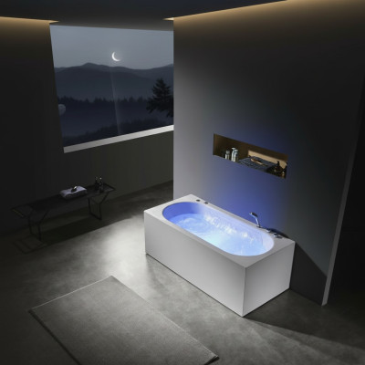 Luxury tub whirlpool bubble massage jets bathtub whirlpool tub LED