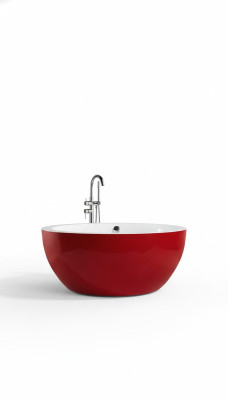 Freestanding bathtub tub standalone bathtub round red modern bath