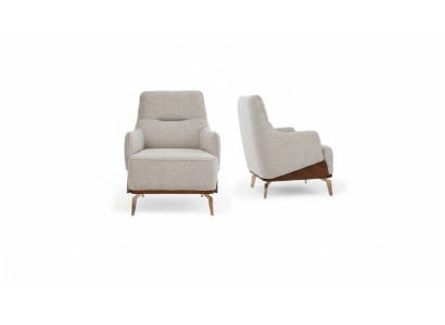 Armchair Wingback Chair Fabric Chair Fabric Beige Single-Seater Living Room