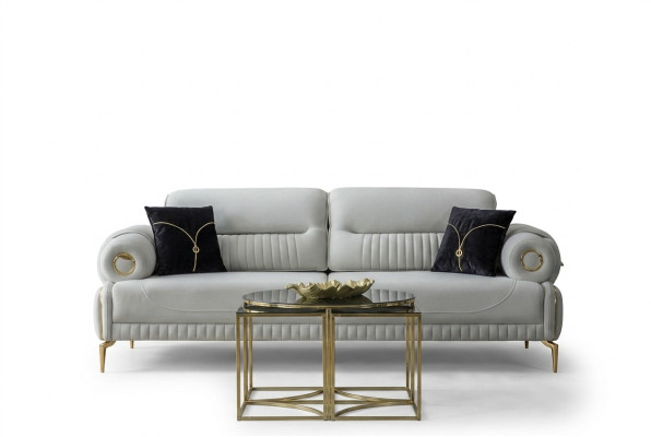 Group Sofas Three-seater Armchair Couch Upholstered Sofa Fabric Sofa Blue 2-piece set