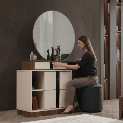 Makeup Table Vanity Table Dressing Table Dressing Cabinet Beige Mirror