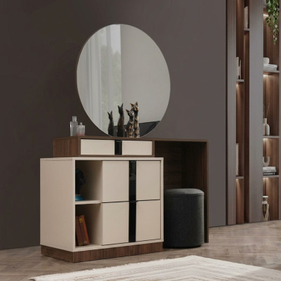 Makeup Table Vanity Table Dressing Table Dressing Cabinet Beige Mirror