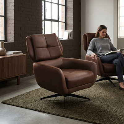 Living room armchair wing chair fabric chair fabric brown one-seater