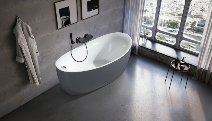 Acrylic bathtub tub freestanding bathtub modern bathroom.