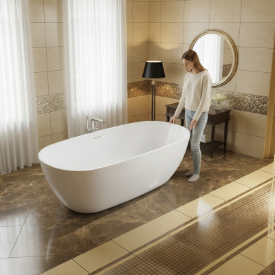 Freestanding white acrylic bathtub bathroom bathtub bathtub