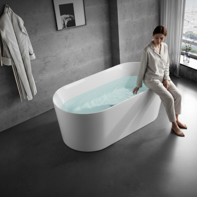 Bathroom Acrylic Bathtub Tub White Freestanding Bathtub Contemporary