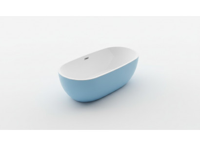 Tub freestanding bathtub contemporary blue oval