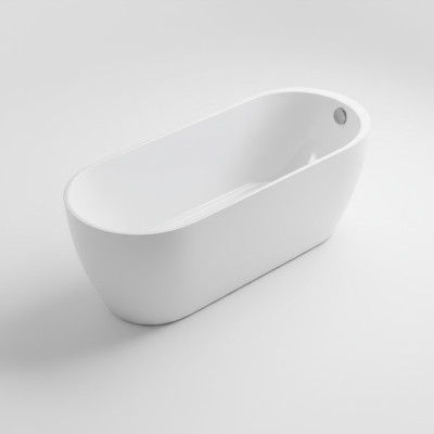 Free-standing acrylic bathtub white contemporary freestanding bathtub