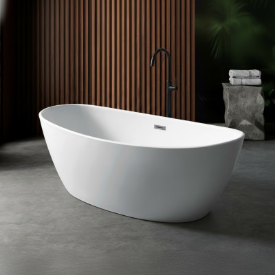 Acrylic bathtub tub free-standing modern bathroom.