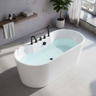 Contemporary tub acrylic bathtub bathroom white freestanding bathtub