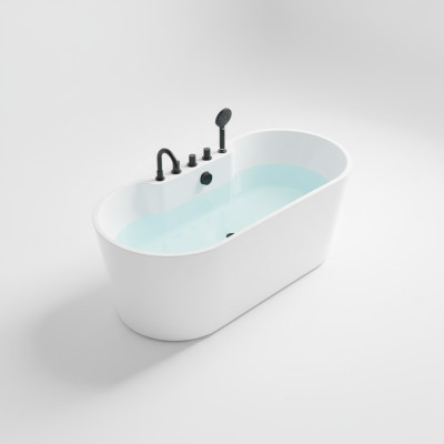 Contemporary tub acrylic bathtub bathroom white freestanding bathtub