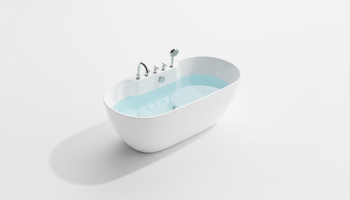 Freestanding oval bathtub bathroom acrylic bathtub tub white