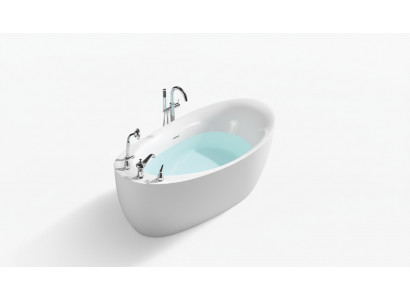 Bathtub Oval Tub Freestanding 160x80 Fixtures Complete