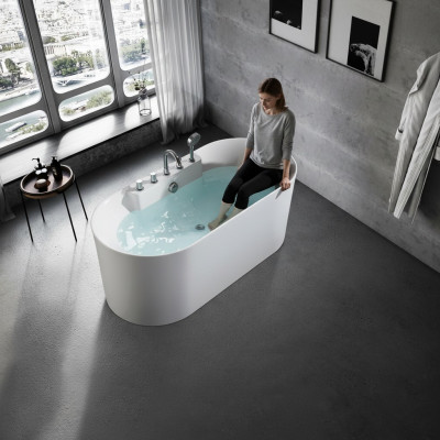 Freestanding Bathtub Bathroom Acrylic Bathtub Tub White Contemporary