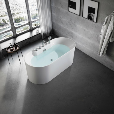 Freestanding Bathtub Bathroom Acrylic Bathtub Tub White Contemporary