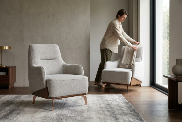 Luxurious wing chair exclusive armchair living room noble upholstered furniture