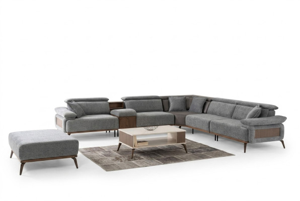 Sectional L-shaped fabric sofa upholstered sofa couch sofa blue modern fabric