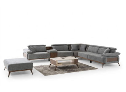 Sectional L-shaped fabric sofa upholstered sofa couch sofa blue modern fabric
