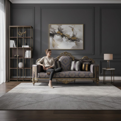 Classic-style sofa with Chesterfield design for the living room