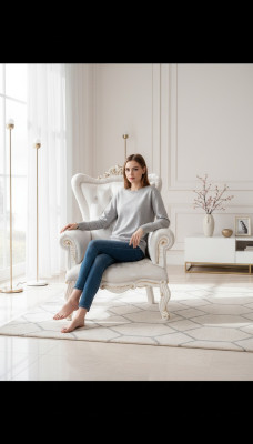 White armchair living room textile design Chesterfield Italian style