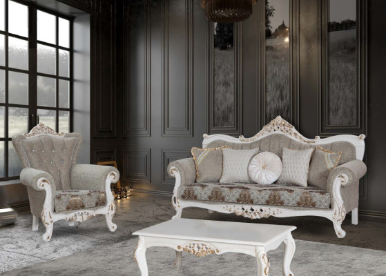 3-piece sofa set, coffee table, upholstered set, couches, Chesterfield.