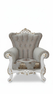 Beautiful armchair in classic style for the living room with shiny patterns