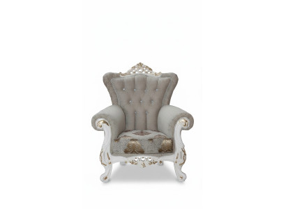 Beautiful armchair in classic style for the living room with shiny patterns