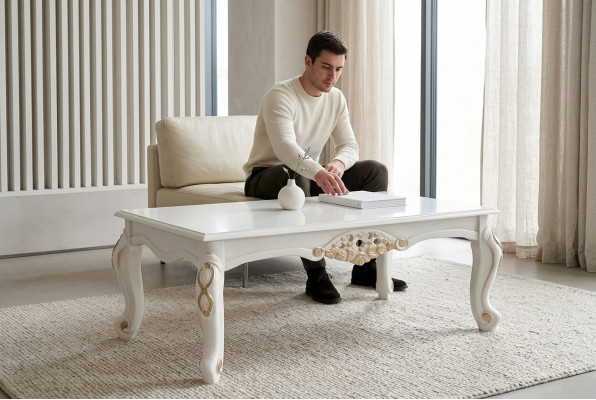 Coffee table, table, luxury table, living room design, rectangular tables, white