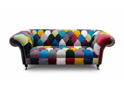Chesterfield sofa upholstery design multicolored seat textile couch living room