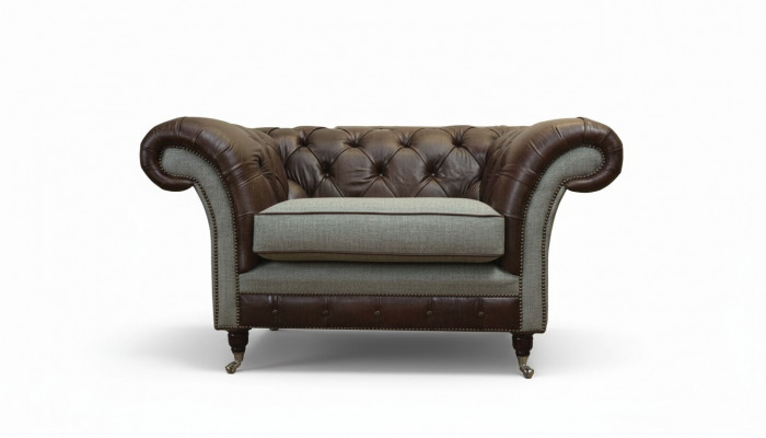 Chesterfield Wingback Armchair Gray Sofa Suite Armchair Couch Leather Sofa New