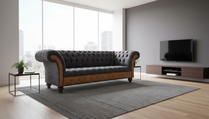 Sofa Luxury Textile Chesterfield Couch Sofas Upholstery 3-Seater Couches New