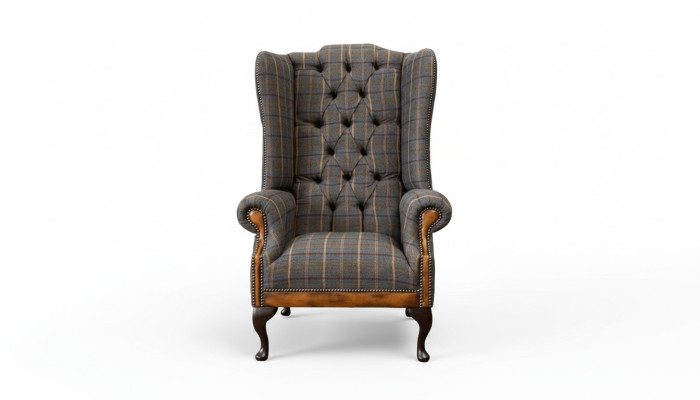 Chesterfield armchair couch upholstery 1-seater textile wingback chair upholstery
