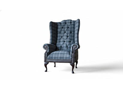 Wingback chair Chesterfield chair couch 1-seater sofa textile couches fabric